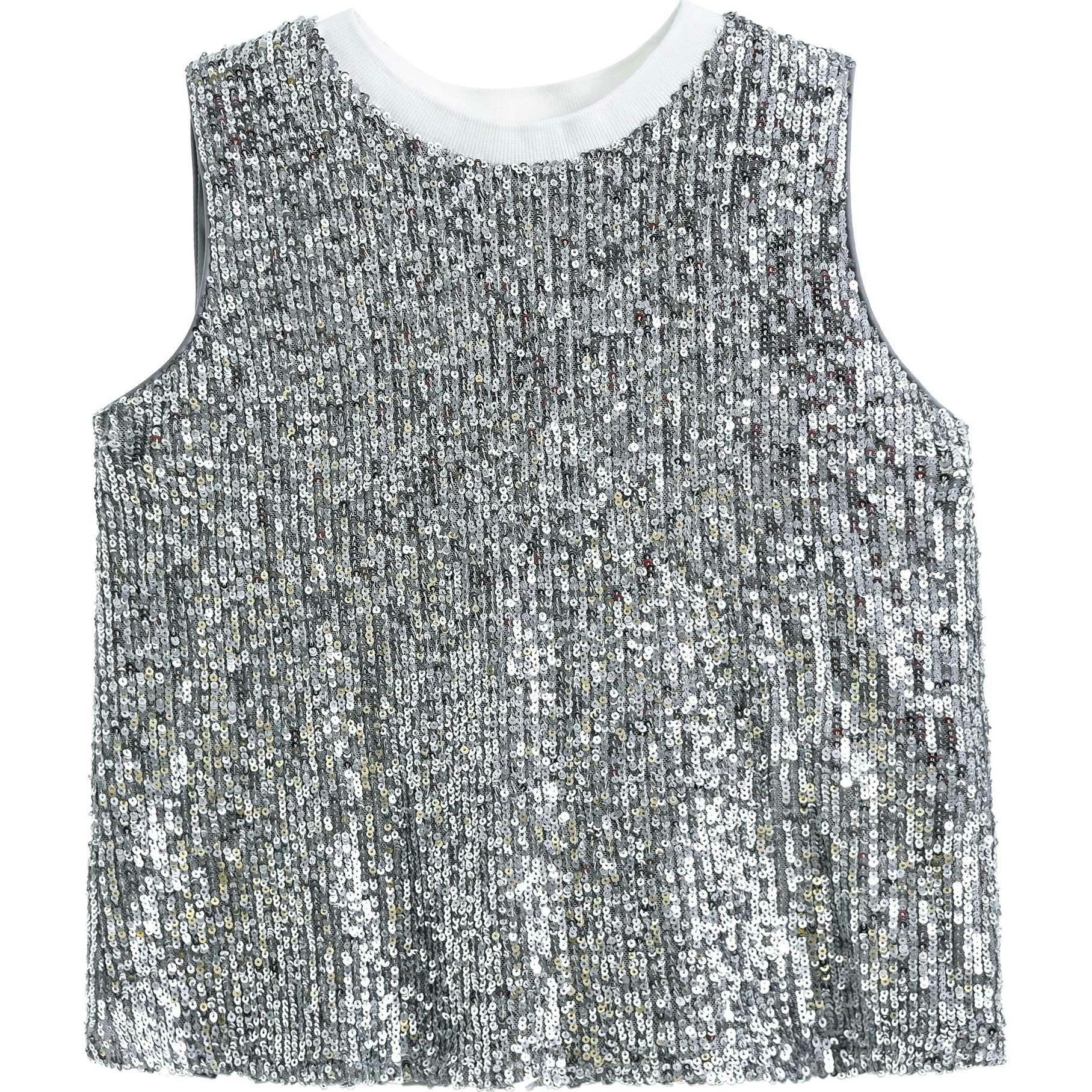 Sequin Sleeveless Shorts Set