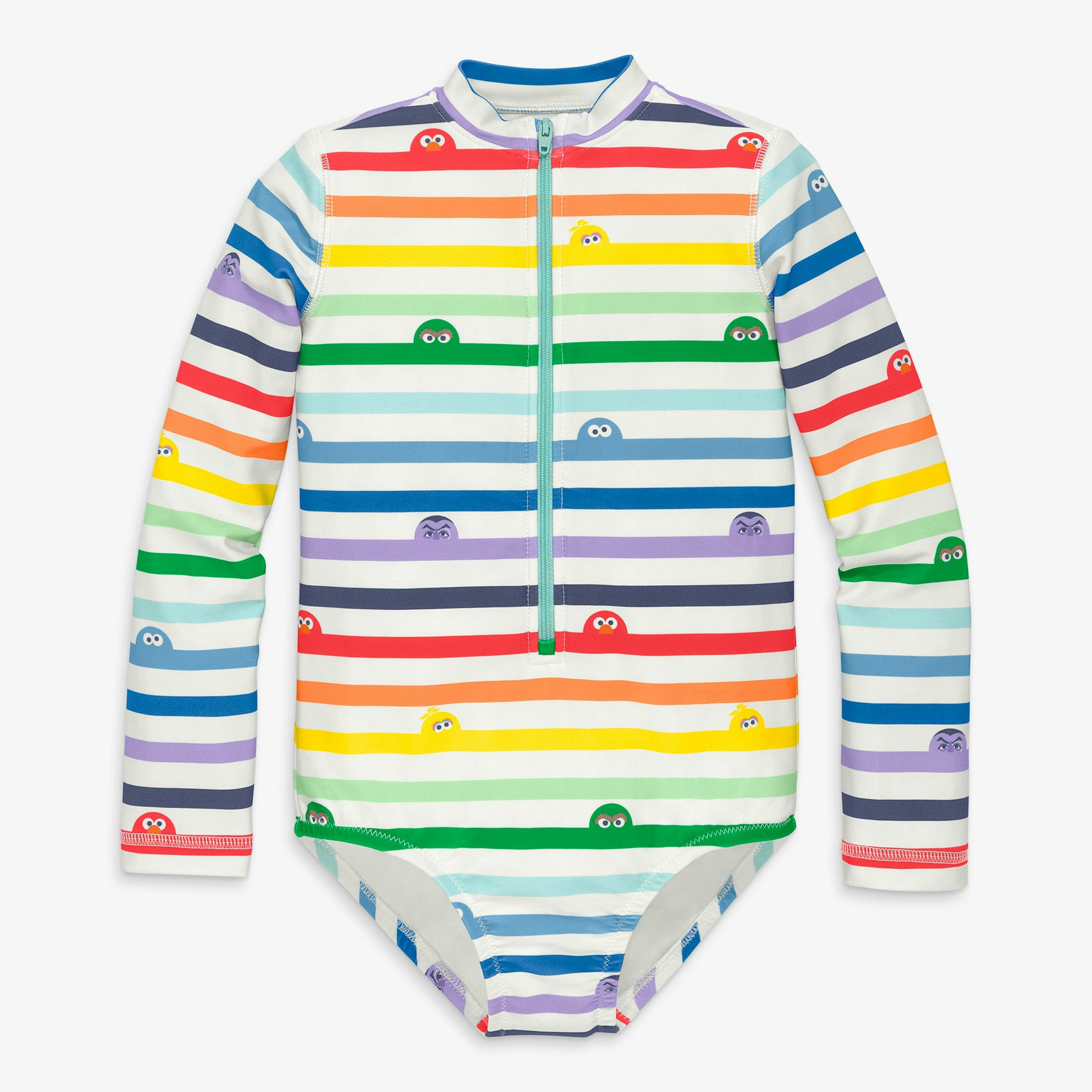 Kids Sesame Street one-piece rash guard