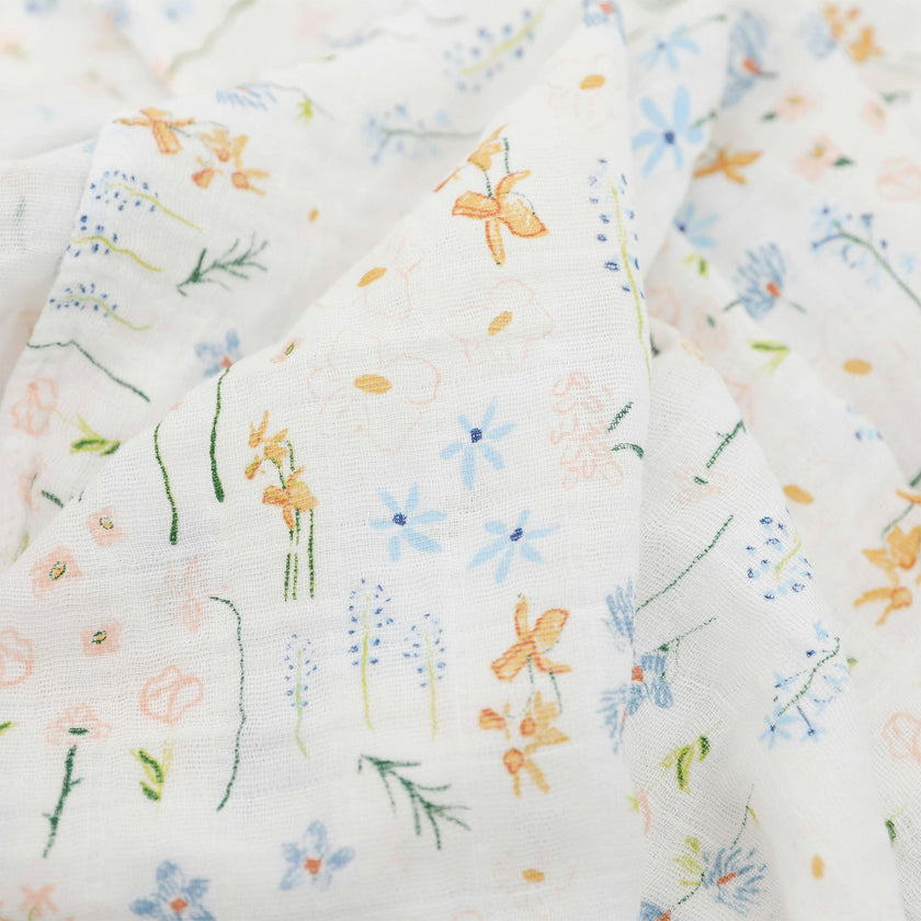 Cotton Muslin Swaddle Blanket 3 Pack - Pastel Petals