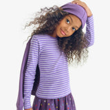 Kids long sleeve rib tee in stripe