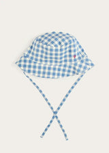 Darby Gingham Sun Hat in Blue (S-L)
