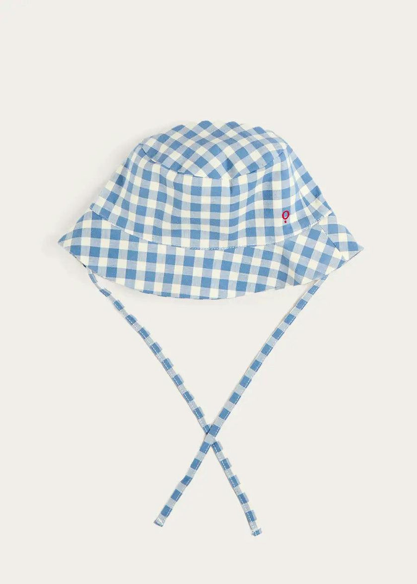 Darby Gingham Sun Hat in Blue (S-L)