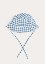 Darby Gingham Sun Hat in Blue (S-L)