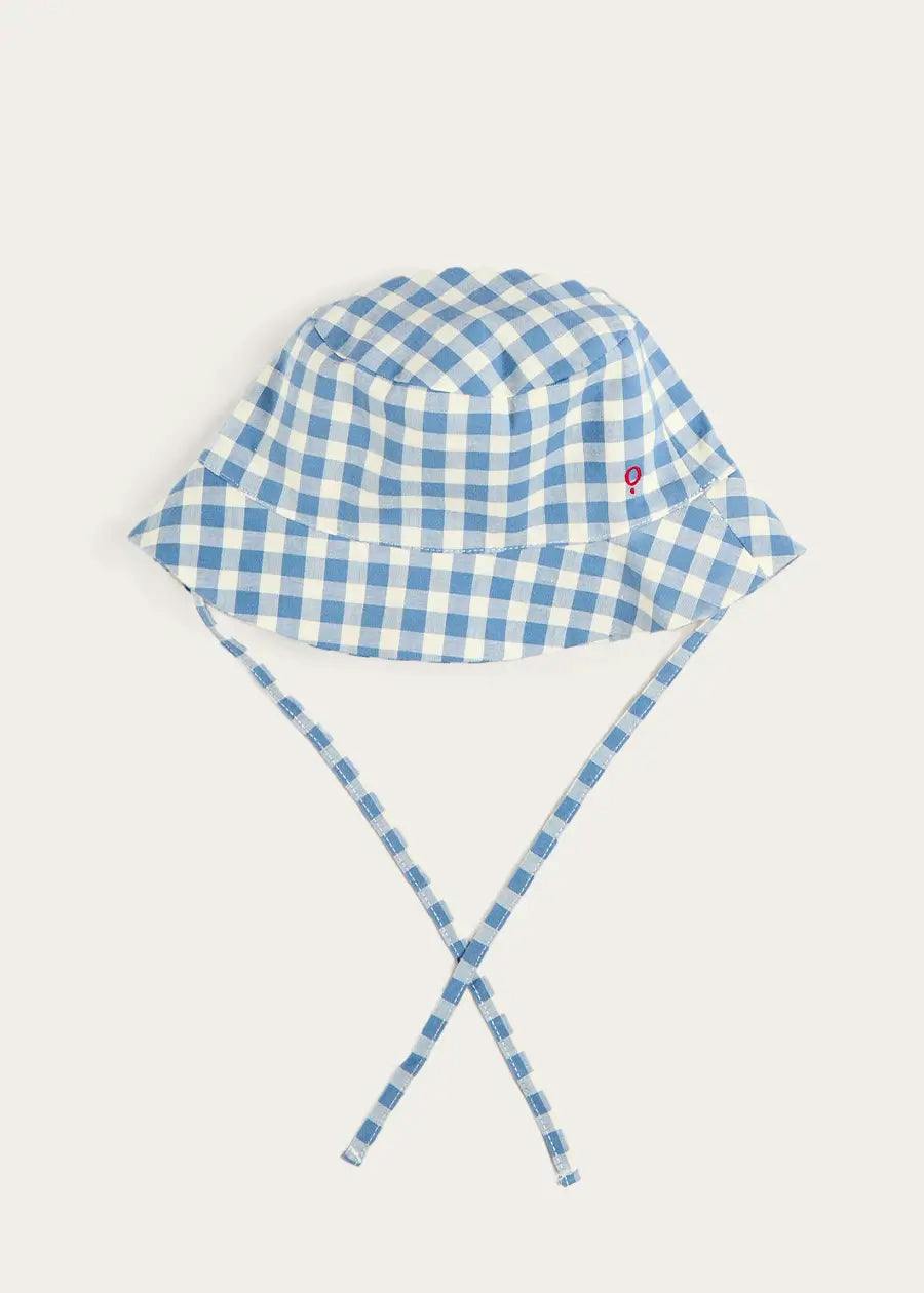 Darby Gingham Sun Hat in Blue (S-L)