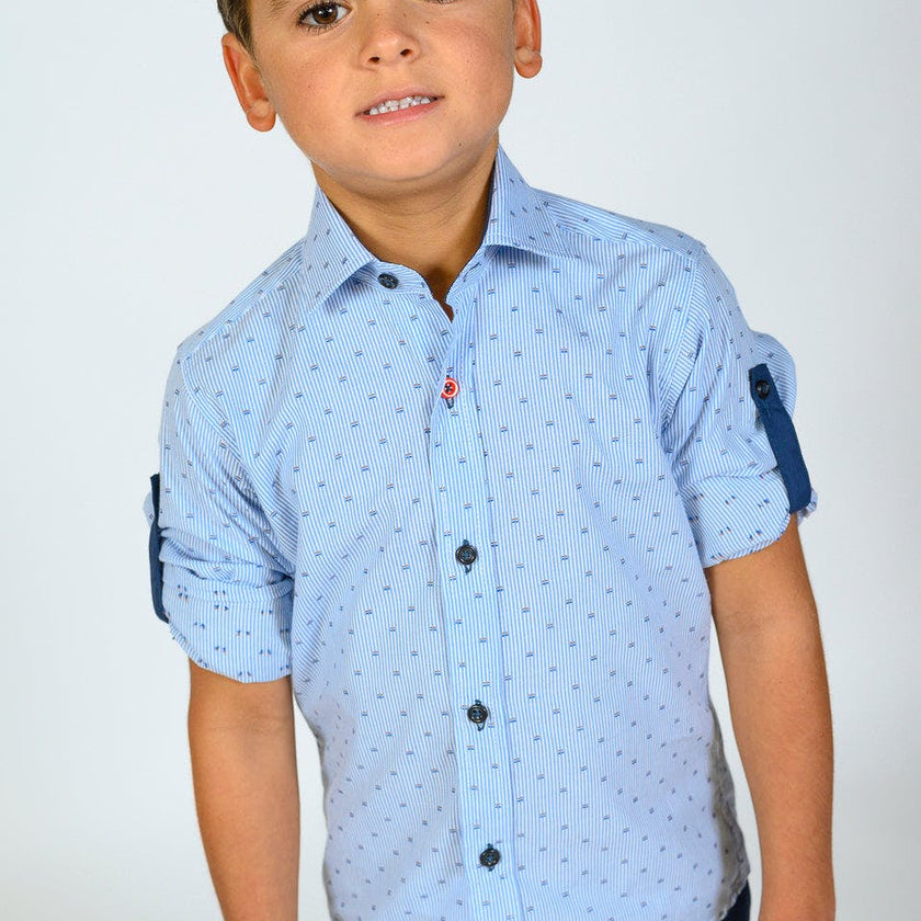 Blue Pinstripe Dress Shirt