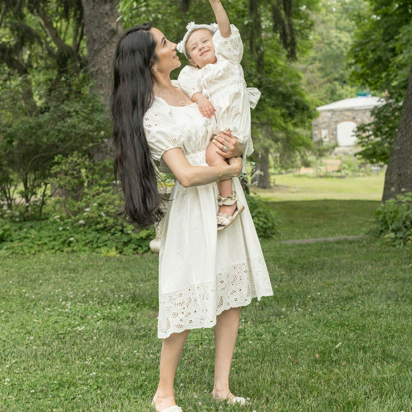 Blanca White Cotton Mom Dress
