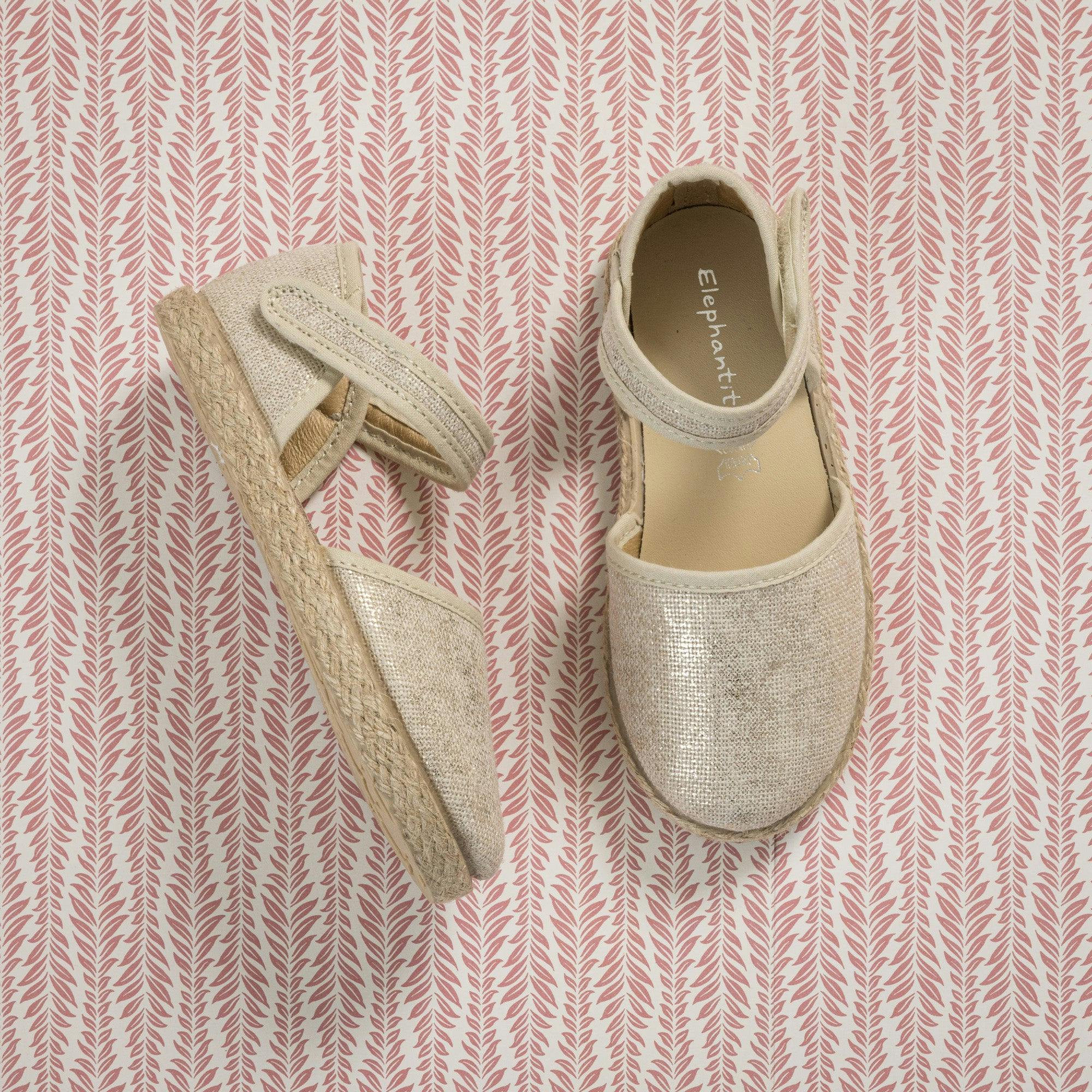 Linen Classic Espadrille | Metallic White