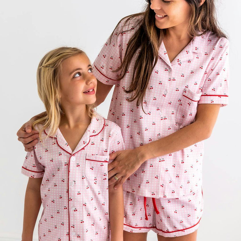 Cherries Woman's Pima Cotton Short Pajama Set