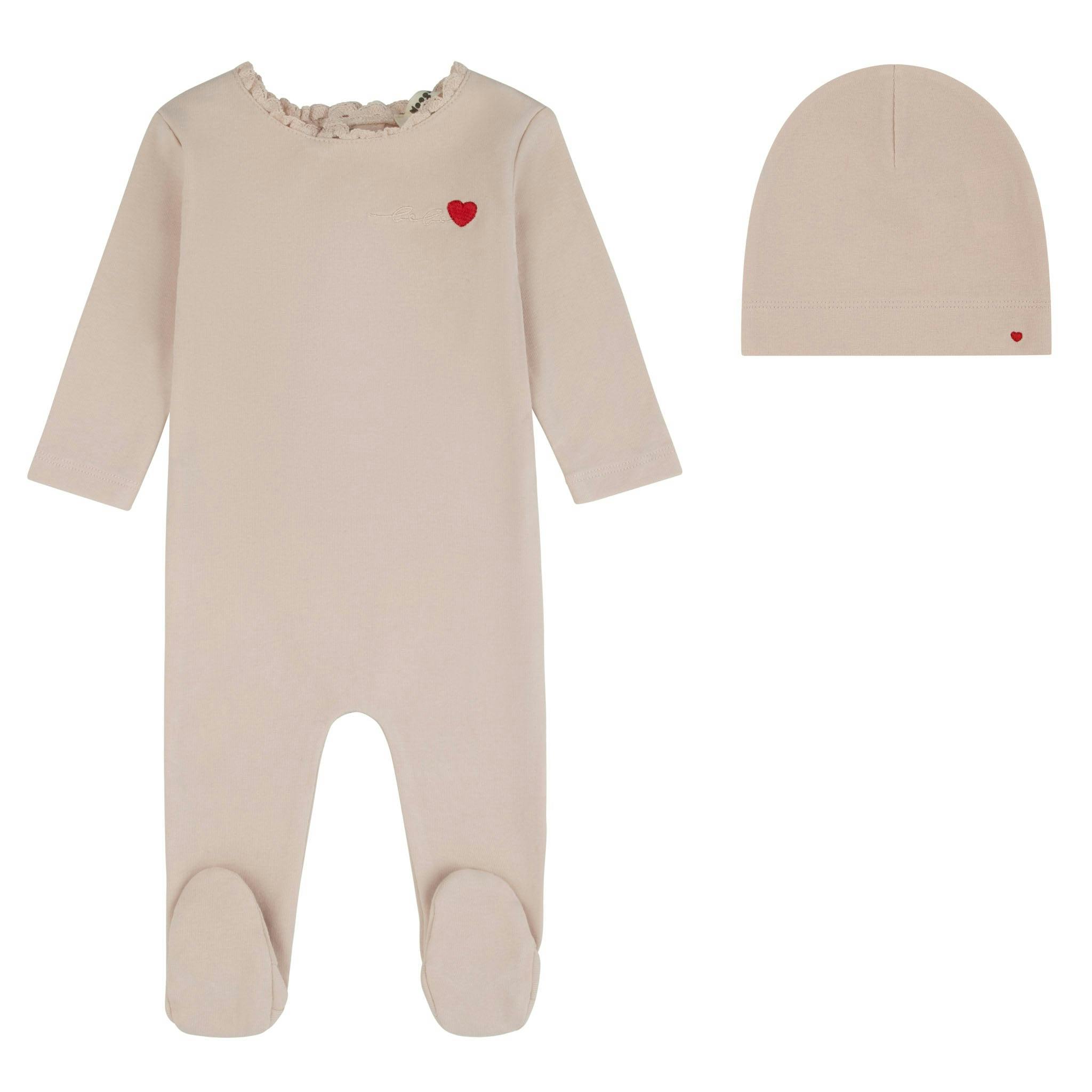 Bebe Heart Footie And Beanie