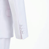 White Peak Lapel Trim Wool Suit