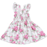 Cabbage Rose Stripe - Smocked Top with Bloomer