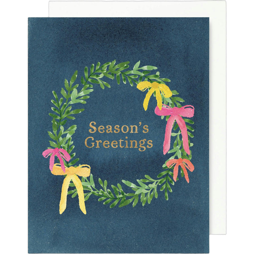 Season's Greetings Holiday Wreath Greeting Card