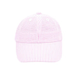 Customizable Bow Baseball Hat in Pink Seersucker (Baby/Toddler, Youth)