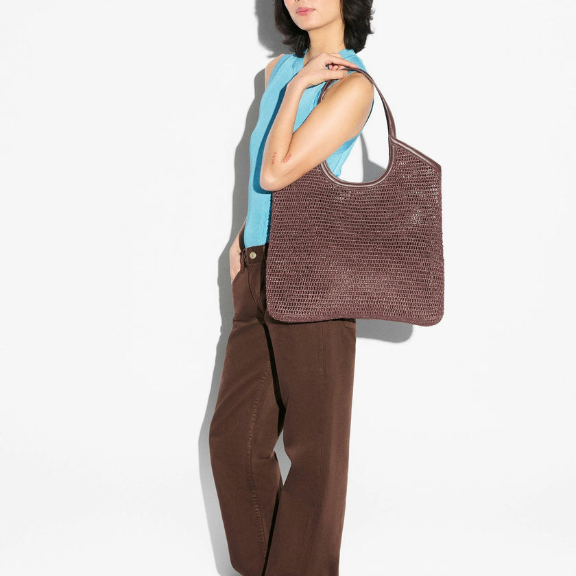 Brown Crochet Large Crochet Georgica Tote