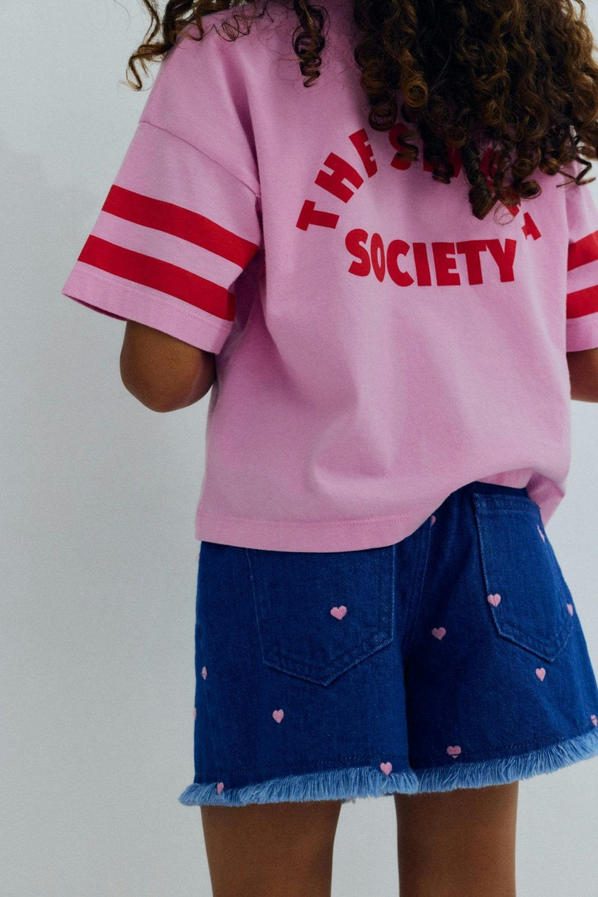 Lys Short Hearts Light Denim