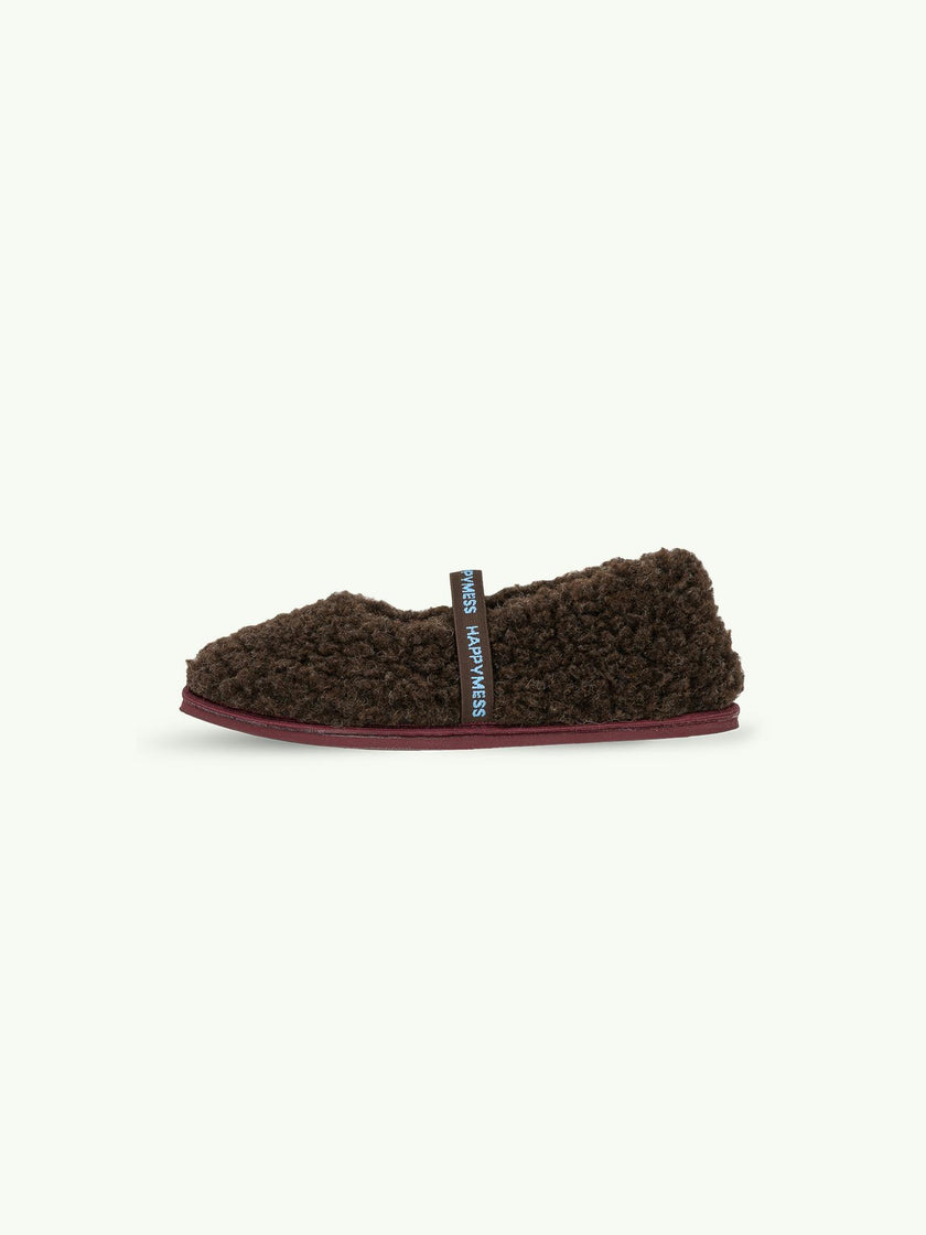 women's merino wool slippers - chocolate brown