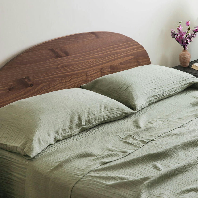 Zen Crinkled Comfort Pillowcase Set – Set of 2 (Matcha)