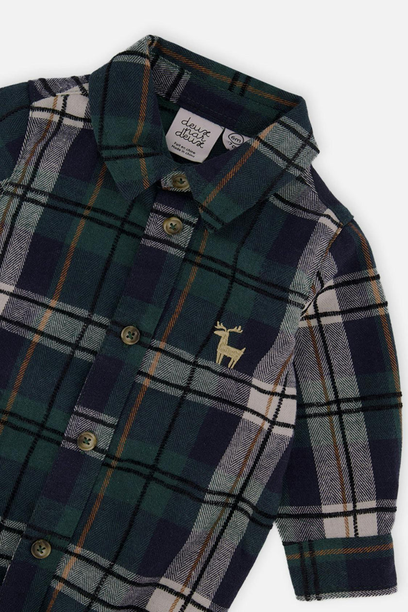 Baby Top & Pants Set Blue And Green Checks