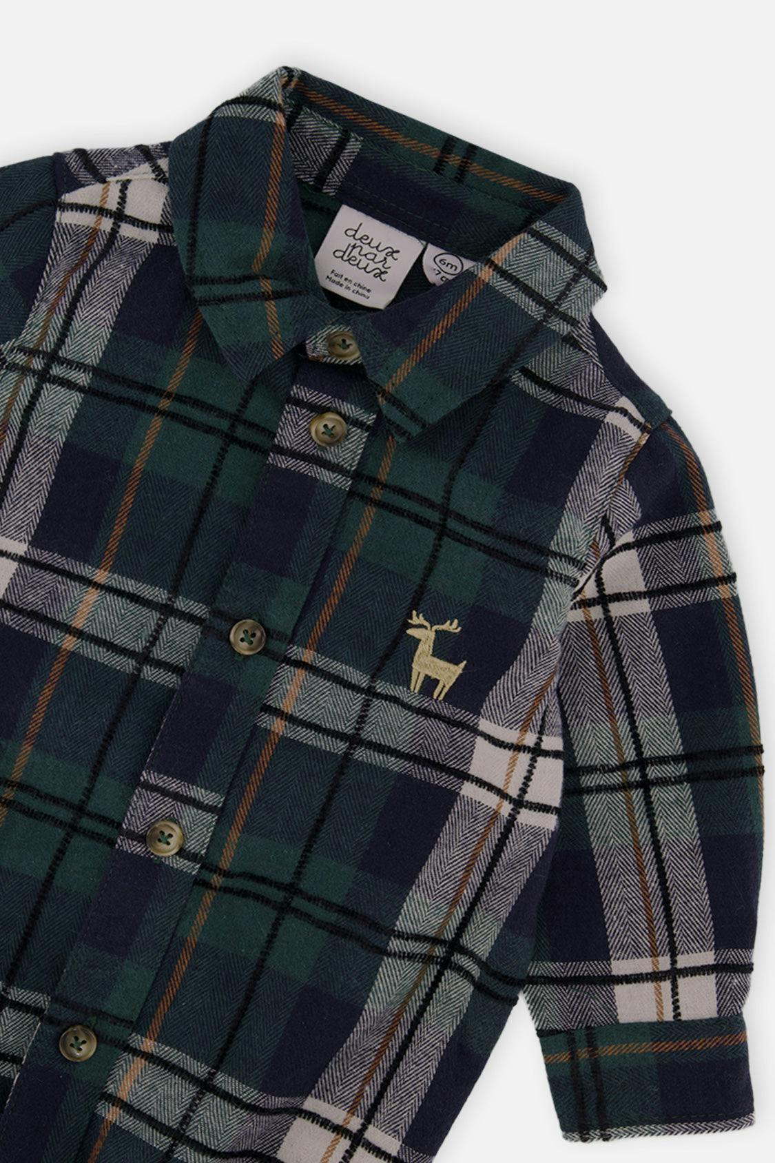 Baby Top & Pants Set Blue And Green Checks