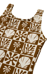 Beach Checks One Piece Swimsuit / Coconut