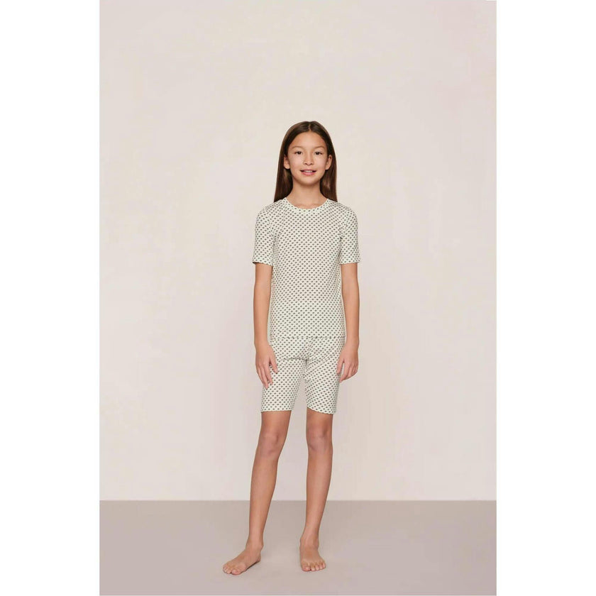 Kids Printed TENCEL™ Modal Unisex Short PJ Set, White