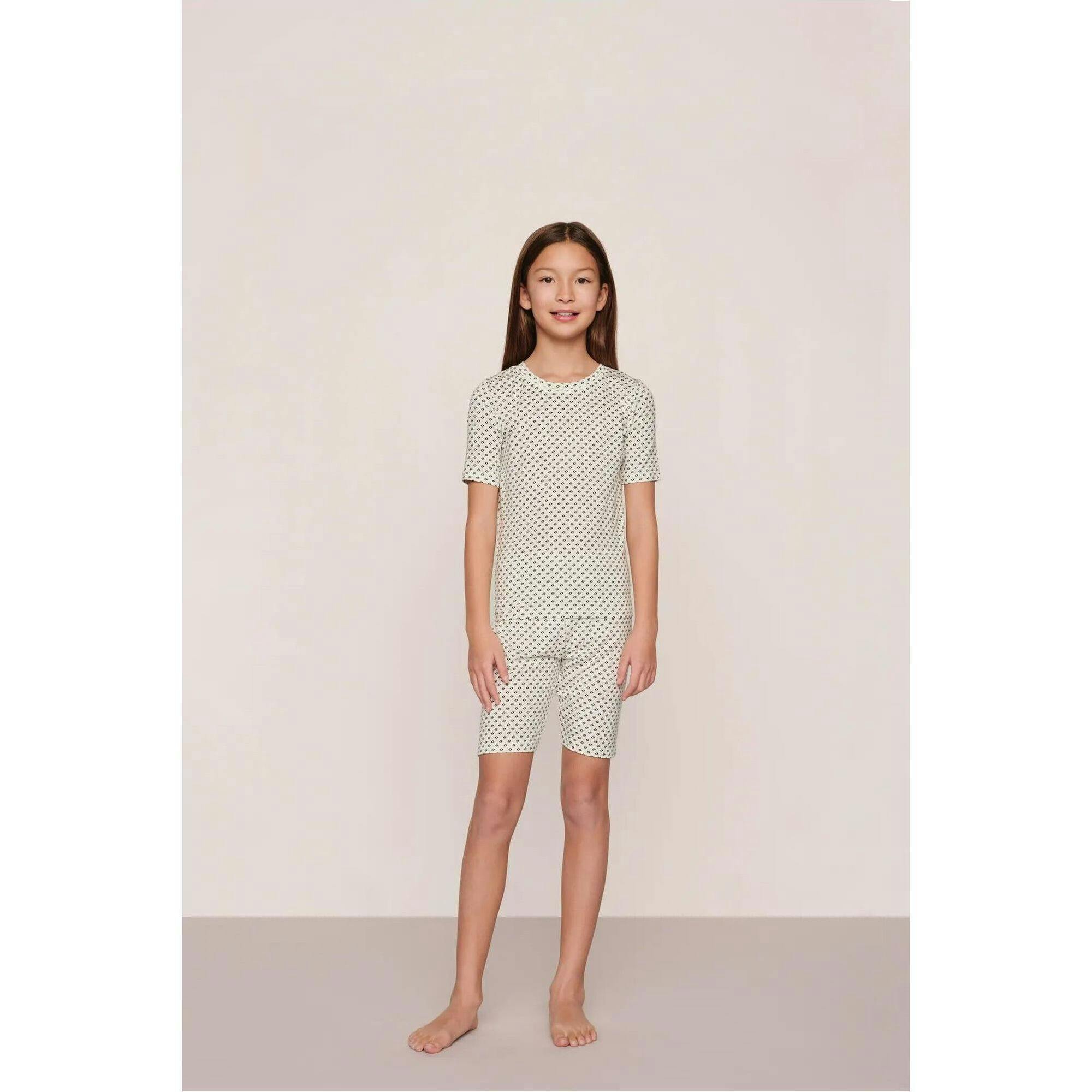Kids Printed TENCEL™ Modal Unisex Short PJ Set, White
