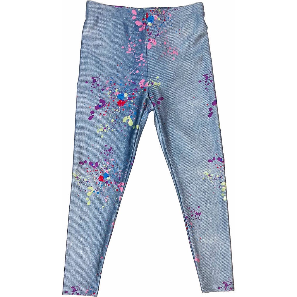 Girls Hi-Shine Mid Rise Slim Band Leggings, Multi