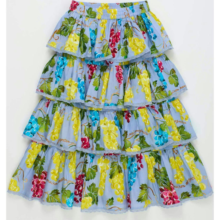 RUFFLES UVAS SKIRT LIGHT BLUE