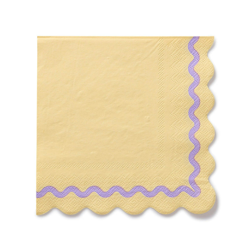 Packed Party Rainbow Ric Rac Assorted Lunch Napkins 20ct - Multicolor Ric Rac Detail 3-Ply Napkins in 5 Bold Color Combinations