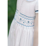 Riviera White Short Sleeve Smocked Dress