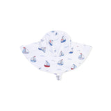 Bubbly Sailboats Blue - Wide Brim Sun Hat