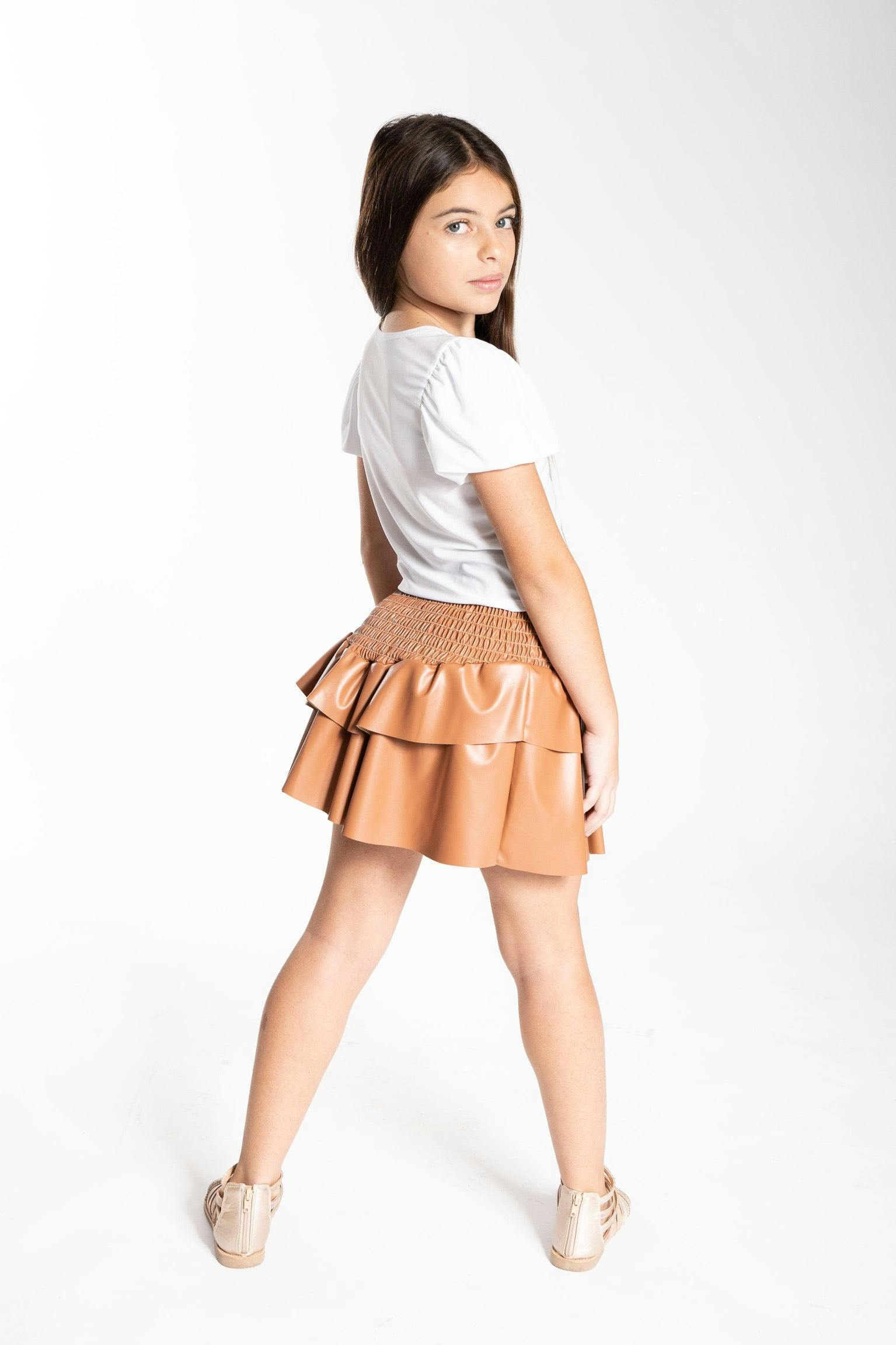 Kids Leather Julia Skirt
