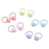 Button & Flower Hair Tie Set