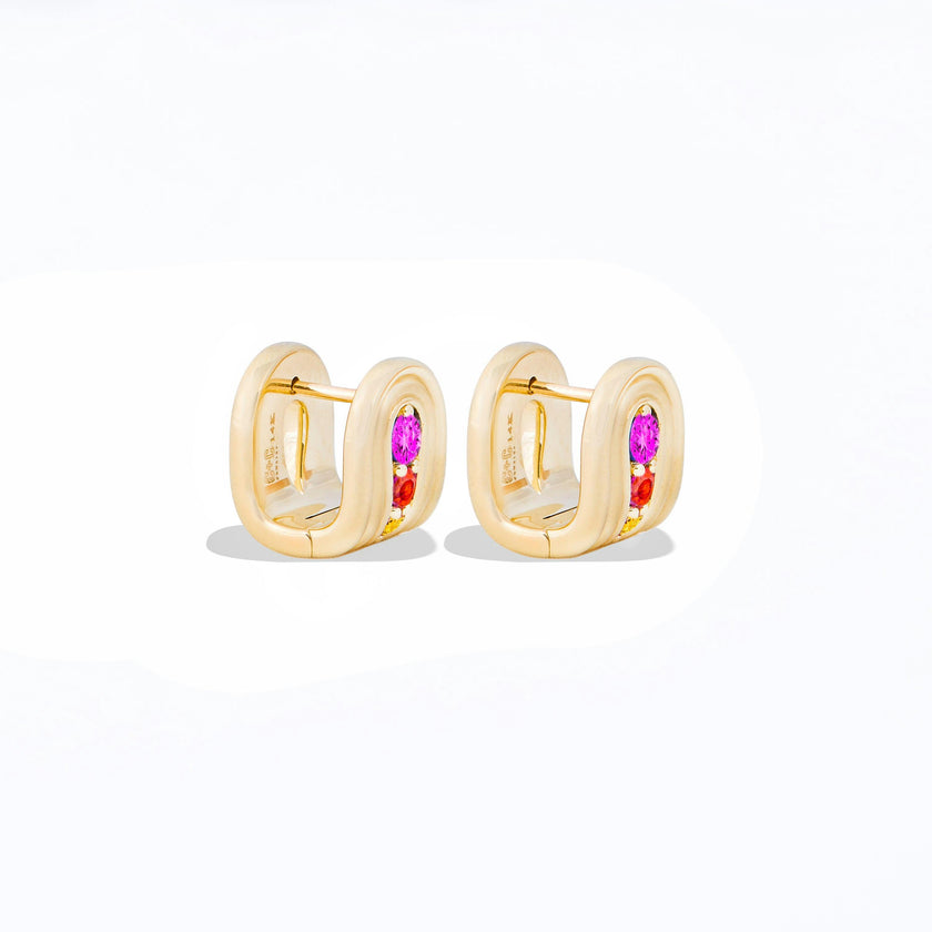 Found Nest Huggie - Pink, Orange & Yellow Sapphire