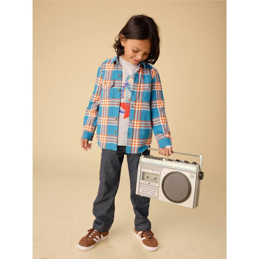 Flannel Button Up Shirt, Multi