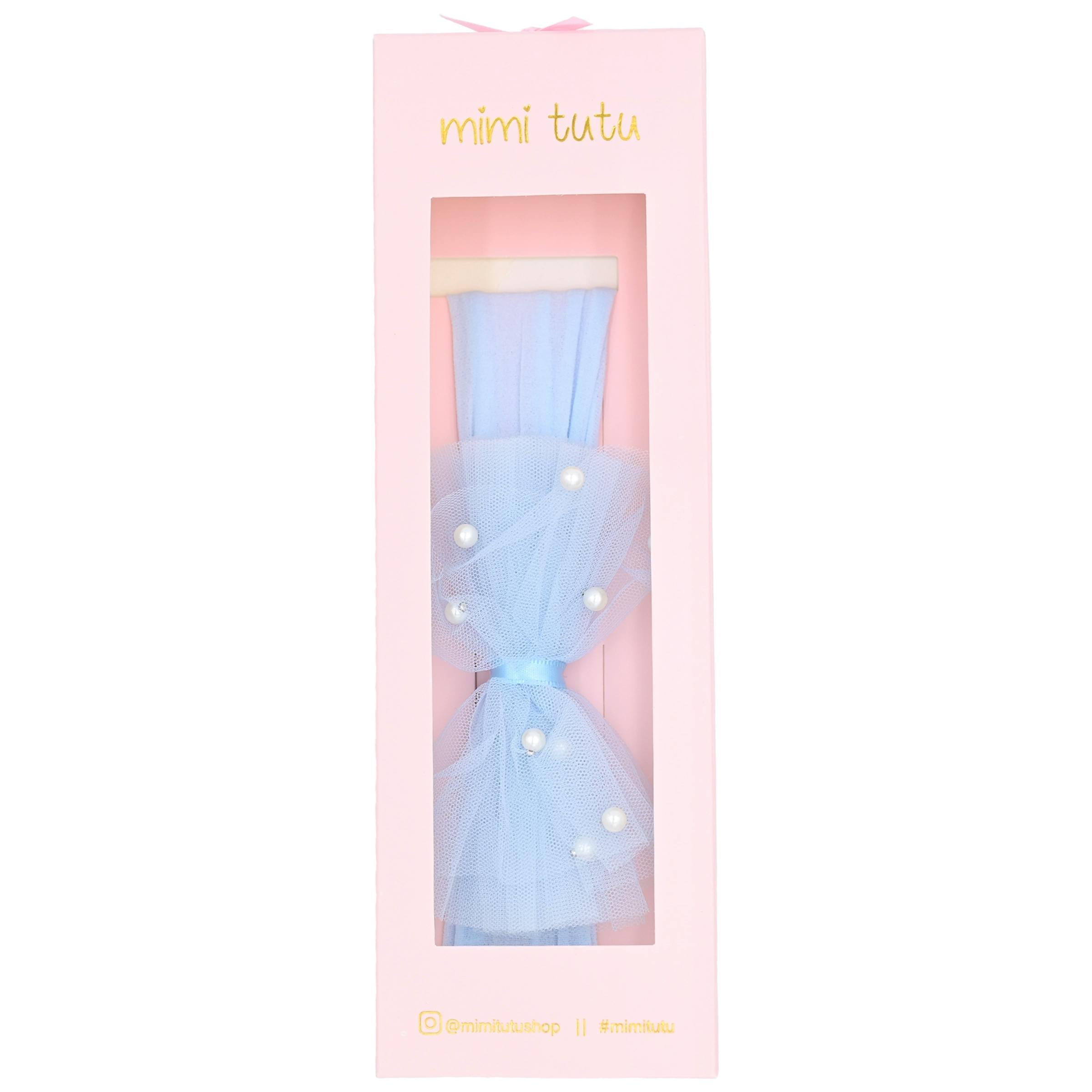 Multicolored Tulle Pearl Ribbon Headband
