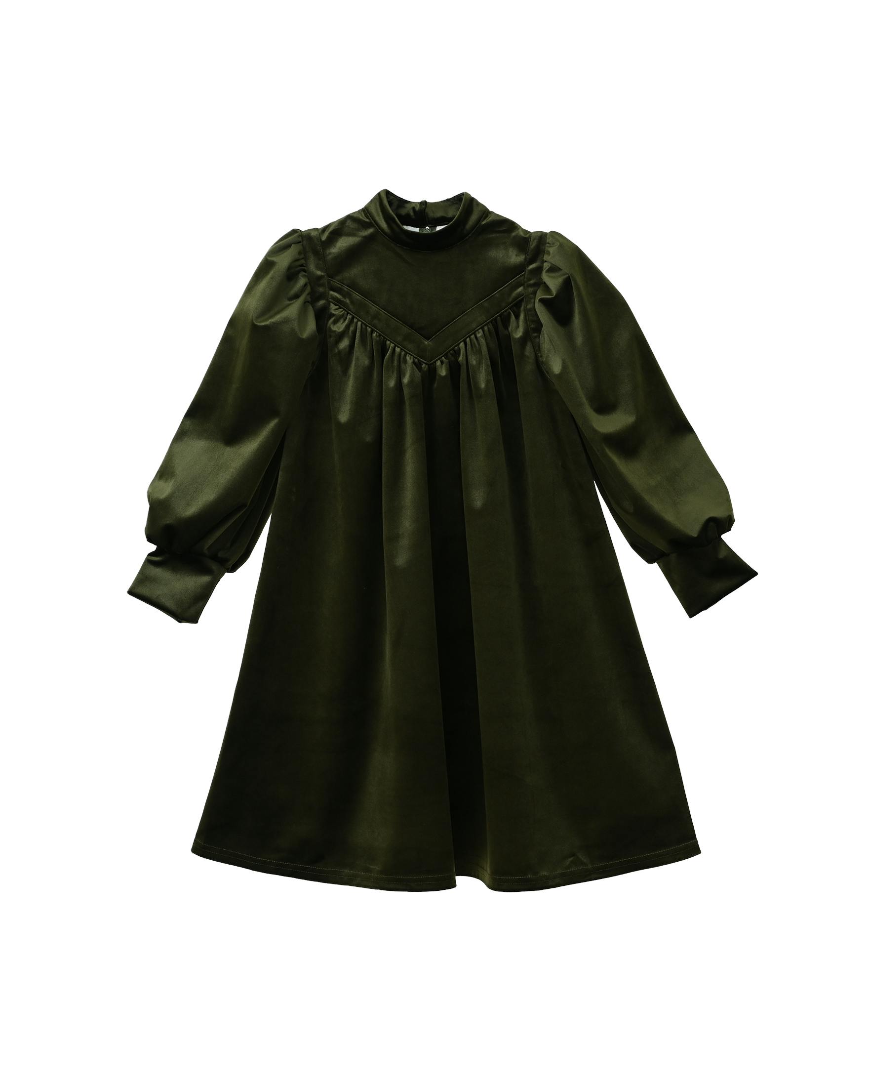 Rachel dress (olive-green velvet)