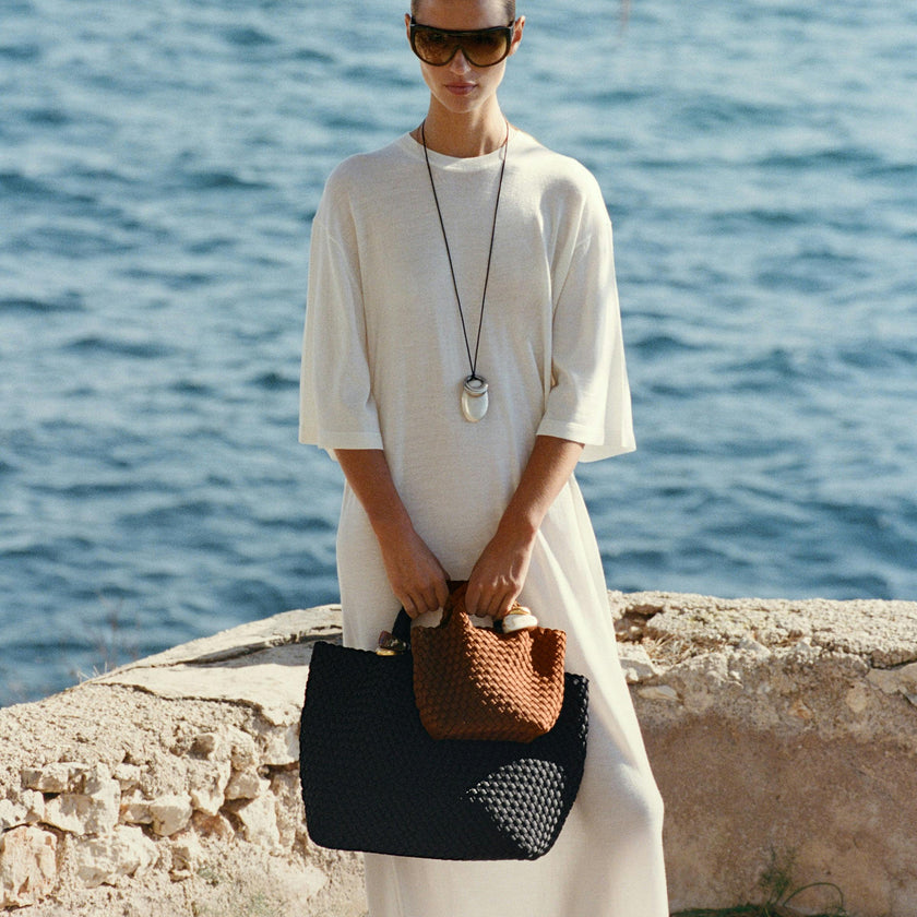 St. Barths Petit Tote Beads | Teak