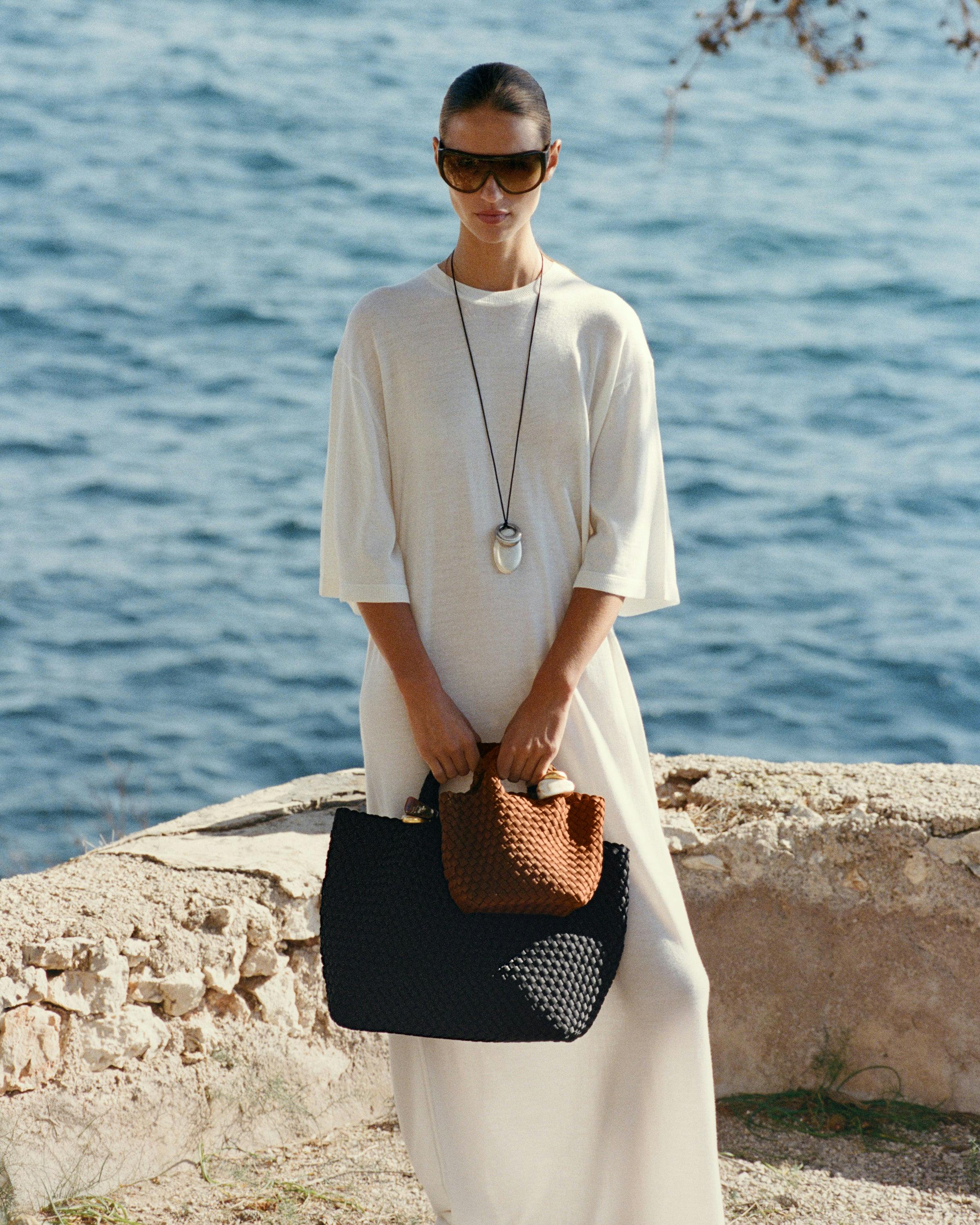 St. Barths Medium Tote Beads | Onyx