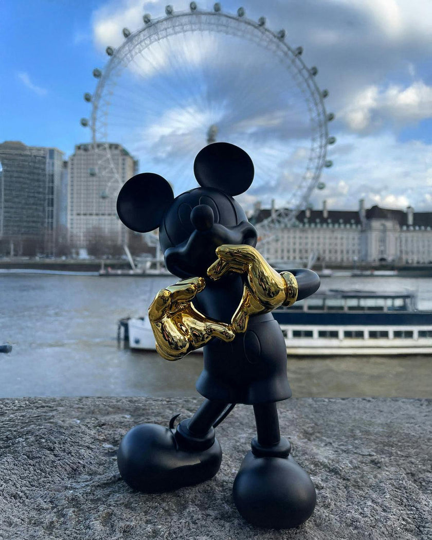 Mickey WITH LOVE Black & Gold 12in