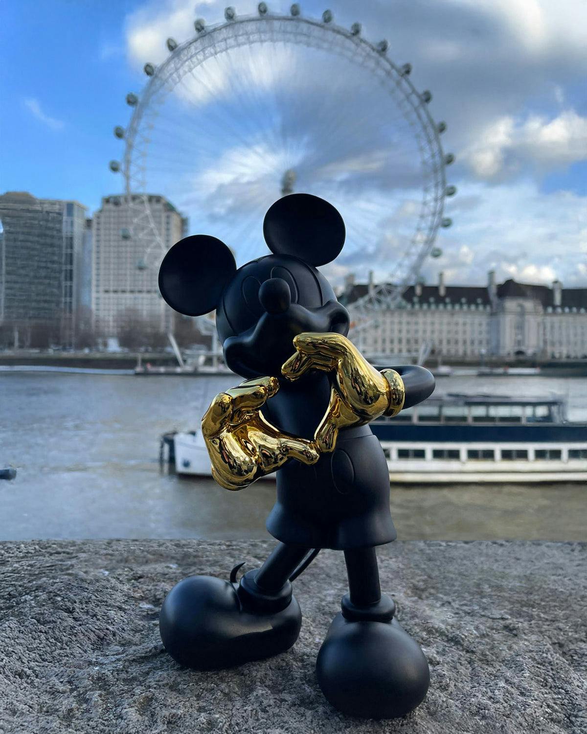 Mickey WITH LOVE Black & Gold 12in