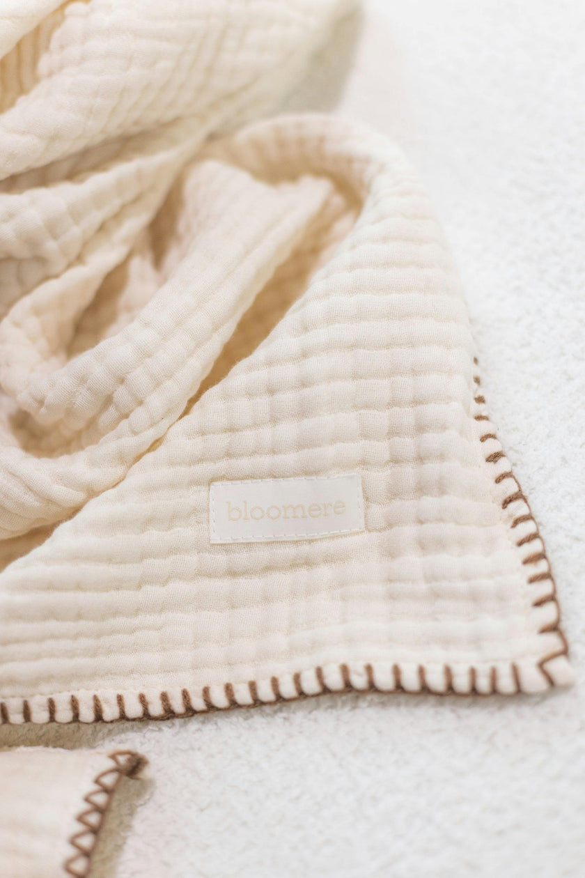 4 Layer Muslin Blanket (Brown, Pink)