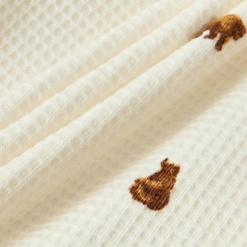 Honey Reversible Waffle Knit Hooded Jacket