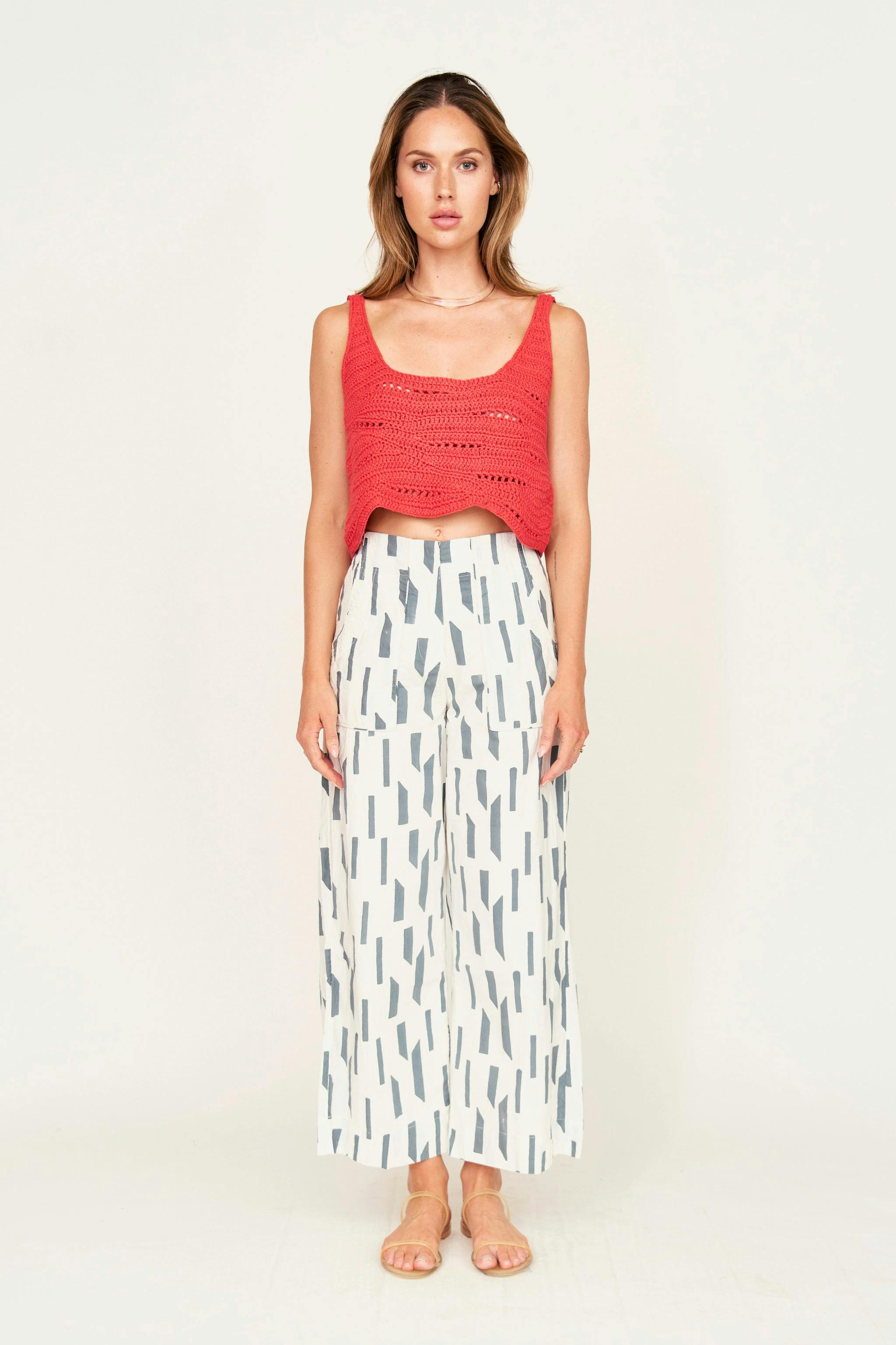 Tivot Pant in White Rainfall