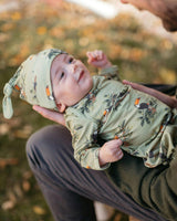 Cotton Stretch Newborn Gown & Hat Set