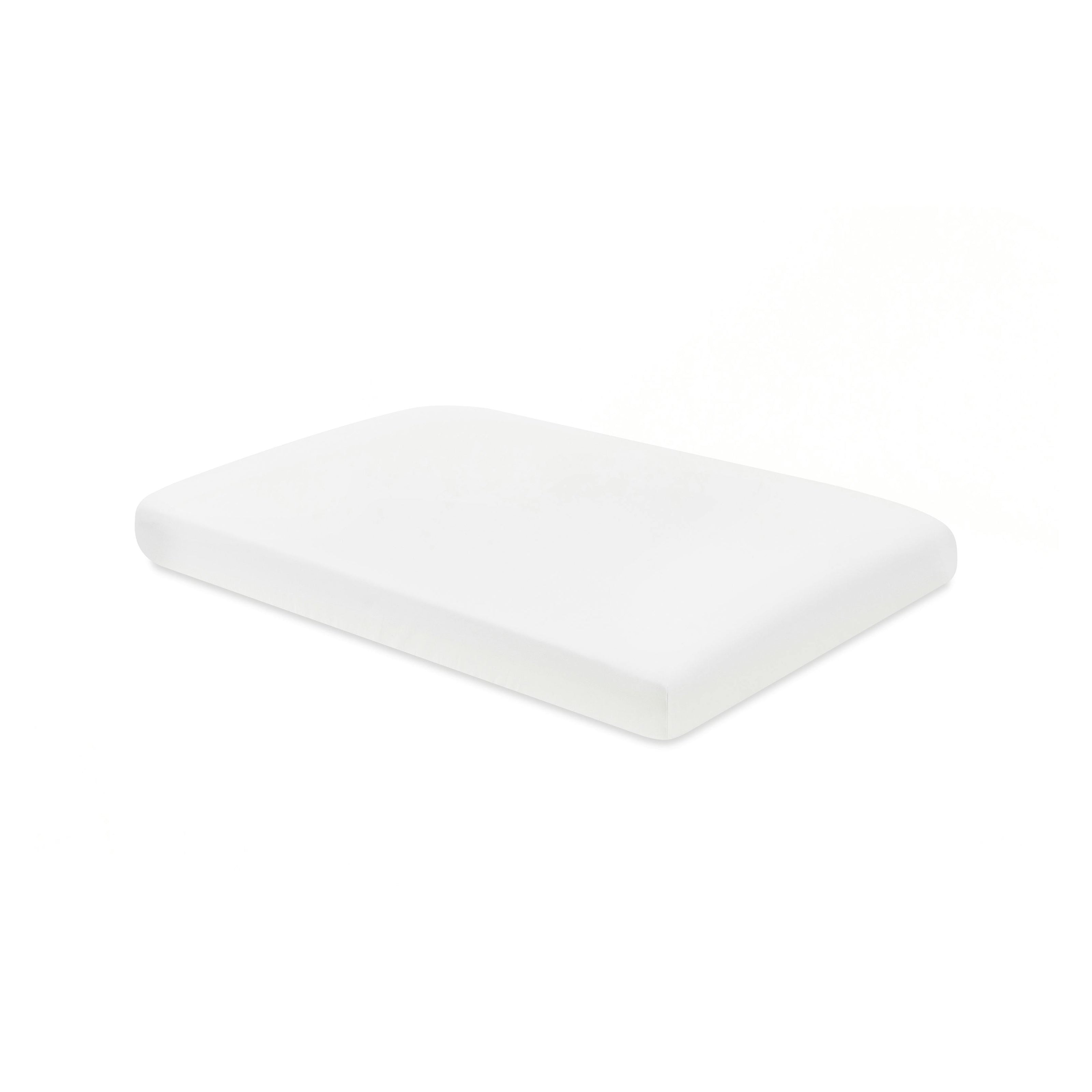 Mini Crib Sheet in GOTS Certified Organic Brushed Cotton in Bright White