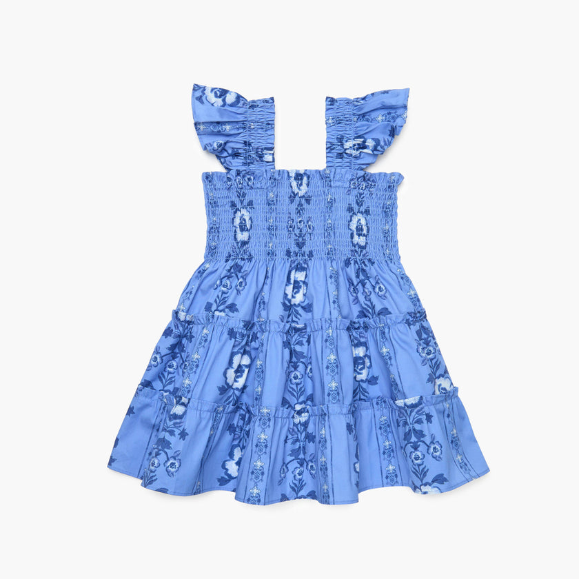 The Tiny Ellie Nap Dress - Blue Arcadia Border