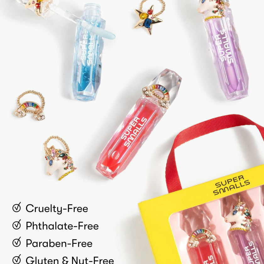 Gloss It Rainbow Lip Gloss Ring Set