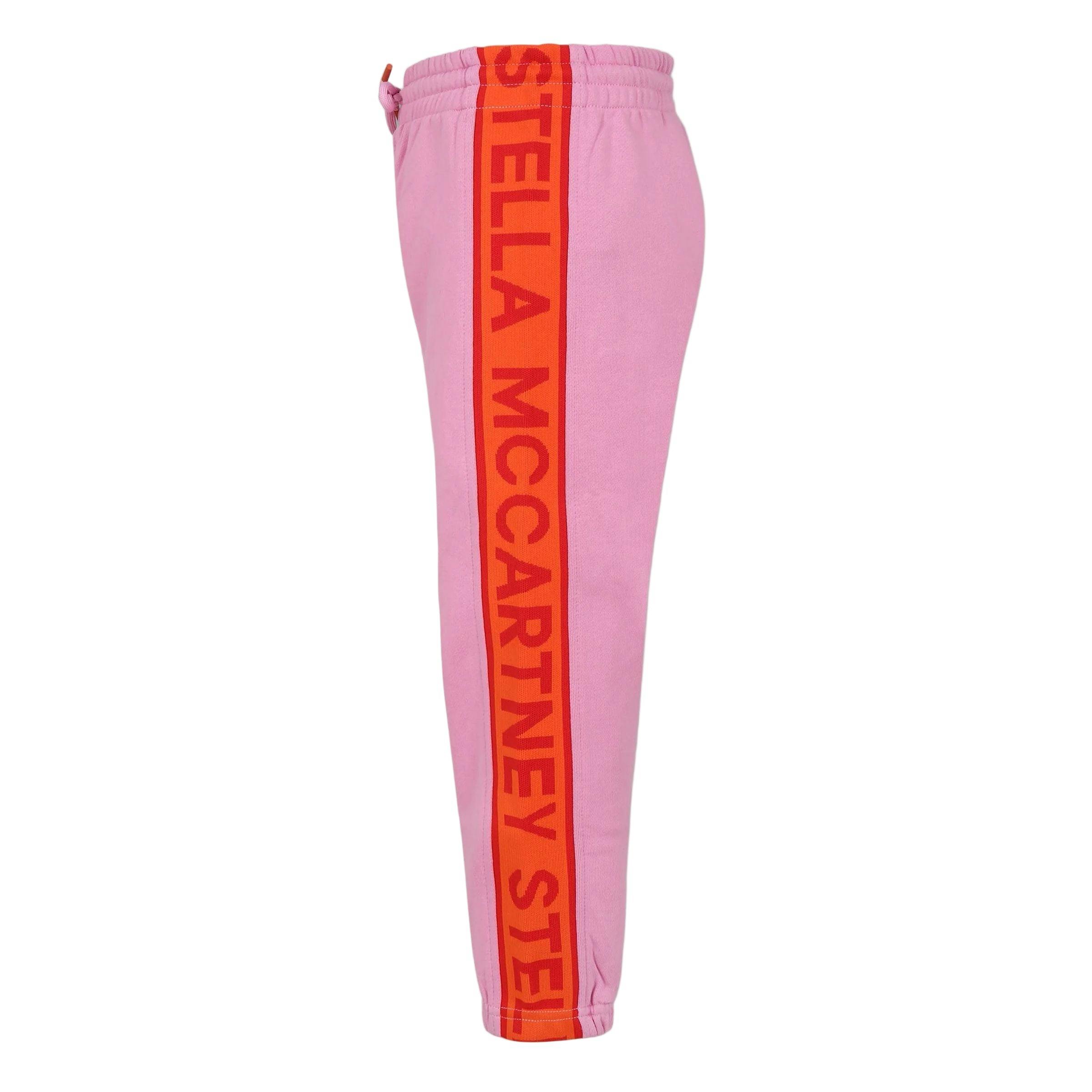 Pink Side Stripe Logo Sweatpants