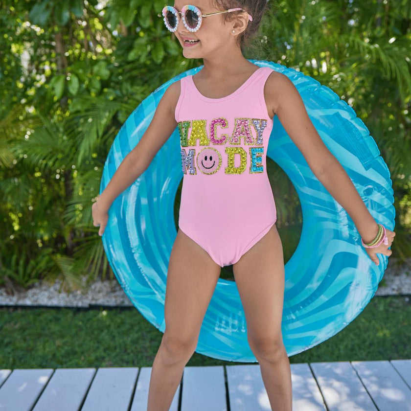 Pink Crystal VACAY MODE Swimsuit